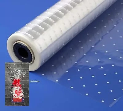 £5.50 • Buy 6 Meter White Dots See Through Cellophane Wrapping Gift Paper | Hampers Wrap