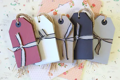 East Of India Strung Luggage Tags 6pc Shabby Chic DIY Gift Tag Shop Price Ticket • £4.50