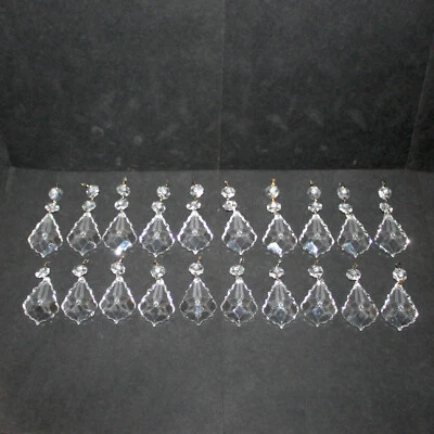 $24.99 • Buy Lot Vintage 20 Crystal Chandelier Prisms Pendalogues With Beads Pendants Lamp