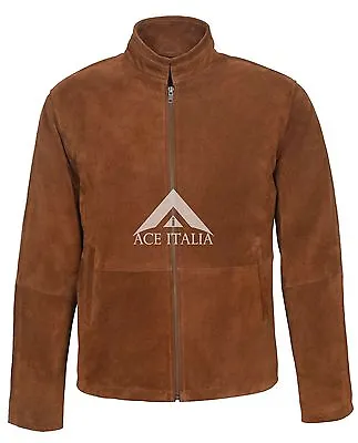 Men's Tom Cruise Mission Impossible Tan Biker Style Real Suede Jacket 5917 • $119.77