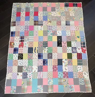 Handmade Vintage Patchwork Quilt 84x68” ~twin  • $80