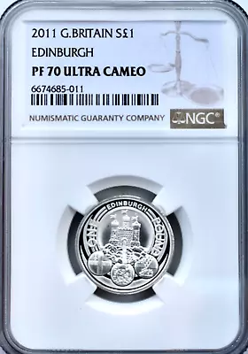 2011 Silver £1 Edinburgh Proof NGC PF70 Great Britain • £178