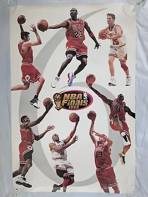 VTG 1998 Chicago Bulls Michael Jordan NBA Champs Collage Poster 6365 Rodman Kerr • $24.95