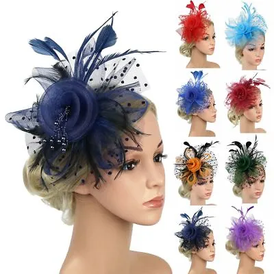 £5.97 • Buy Alice Headband Clip Fascinator Hat Tea Party Headband Feathers Hair Clip