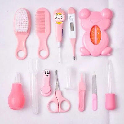 13X Newborn Baby Kids Nail Hair Health Care Infant Grooming Brush Kit Gift Pink • £10.29