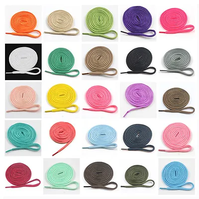 6mm OVAL 70cm - 180cm SHOE LACES *8 LENGTHS & 36 COLOURS* TRAINERS RUNNING UK • £1.99