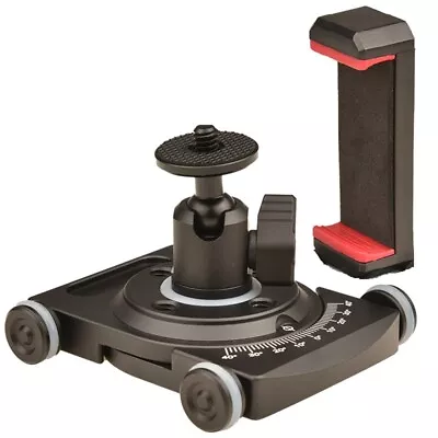 Camera Slider Dolly With Ball Head & Phone Clamp 4 Wheeled Tabletop Dolly Re • £28.79