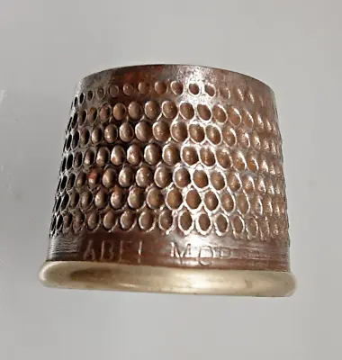 Vintage Abel Morrall Metal Tailors' Thimble Size 1 - Needlework Sewing Tool • £8.99