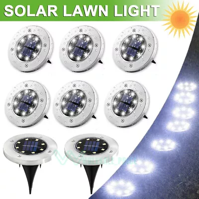 8Pack Solar Ground Lights Outdoor Waterproof LED Solar Garden LightsDisk Lights • $45.29