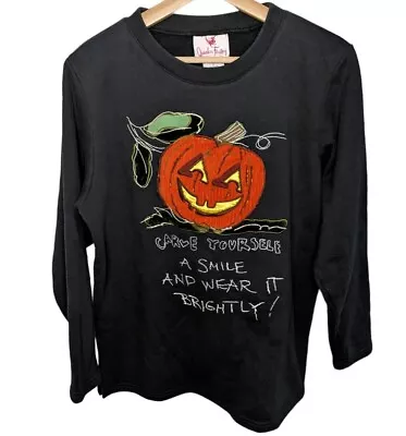 Vintage Grandma Halloween Pumpkin Novelty Embroidered Sweatshirt Large Teacher • $14