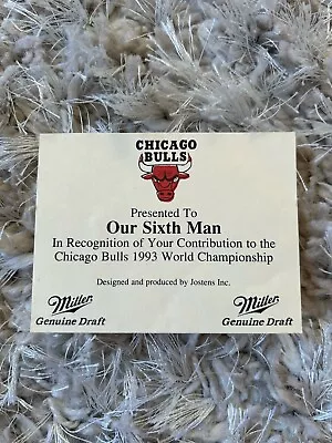 1993 NBA Champion Chicago Bulls Michael Jordan Our Sixth Man Contribution Ticket • $15.74