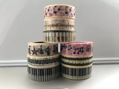 $8.86 • Buy Bulk Japanese Washi Tape - 3 X Assorted MUSIC Washi Tape - 15mm X 10m