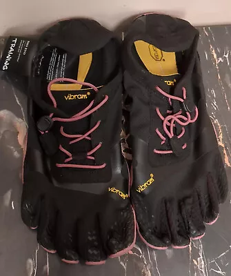 Vibram Women's Fivefingers Barefoot Shoes Black/Light Pink 18W0701 Size 10/10.5 • $49.99