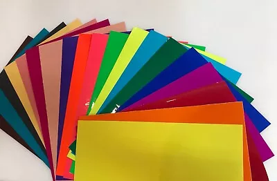 20 Colored Transparent Vinyl Sheets 8 X 12 Inch Thin Plastic Sticky Cellophane • $24.95