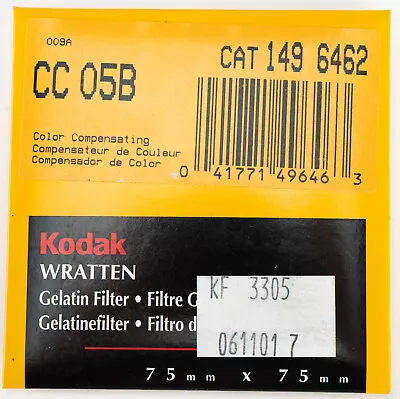$7.95 • Buy Kodak CC05B Wratten Gelatin Filter 75mm (3 Inch) Square 149 6462 - NEW 