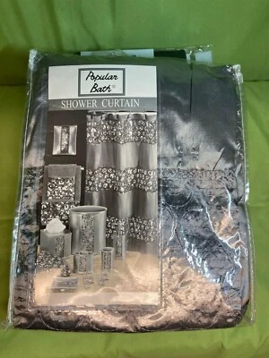 $20 • Buy Popular Bath Sinatra Silver 70 X 72 Bathroom Fabric Shower Curtain