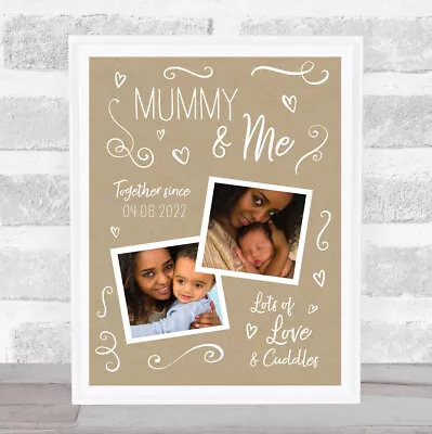 Mummy And Me Baby Photo Doodles Mother's Day Kraft Birthday Gift Nursery Print • £21.95