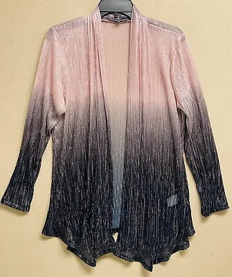 Onyx Nite Sparkles Shine Oper Front Cardigan Cover Up Sweater Jacket Womens 14W • $18