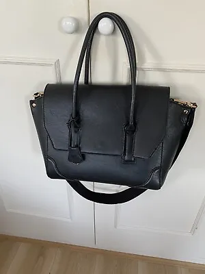 H&M Black Handbag With Shoulder Strap 16.5” By 11” High • £15