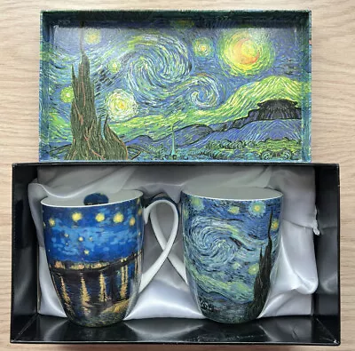 $39.99 • Buy McIntosh Trading - Set Of Starry Night Van Gogh Fine Bone China Mugs - 2 Mugs