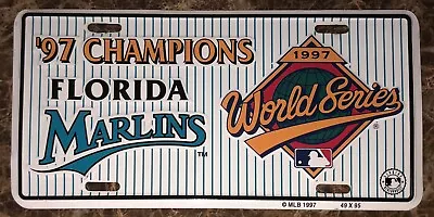 Vintage 1997 Florida Marlins MLB World Series Champions Metal License Plate Used • $14.99