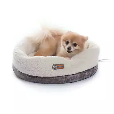 K&H PET PRODUCTS Thermo-Snuggle Cup Bomber-Indoor Heated Cat Bed Gray 14 X 18in. • $34.57