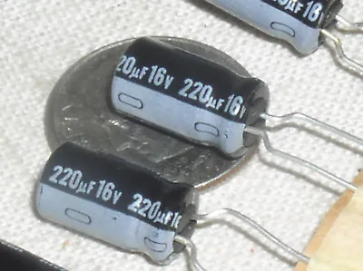 4 New Nichicon 220uf/16v 220 Mfd 16 V Radial Electrolytic Capacitor Cap 105* Usa • $1.59