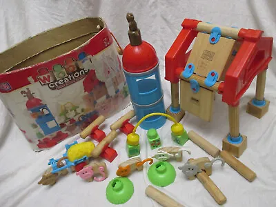 MEGA BLOKS Wood Creations Farm Set 110 2+ Years Toy Built For Life • £23.50