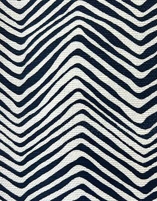 Quadrille Petite Zig Zag Navy Blue Linen BTY • $70