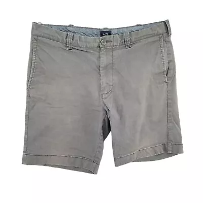 J.CREW Flex Chino Shorts Mens Grey Cotton Stretch Flat Front 8.5  Size 34 • $7.99