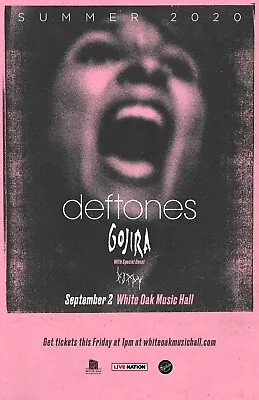 DEFTONES/GOJIRA/POPPY  SUMMER 2020  HOUSTON CONCERT TOUR POSTER- Alt Metal Music • $18.18