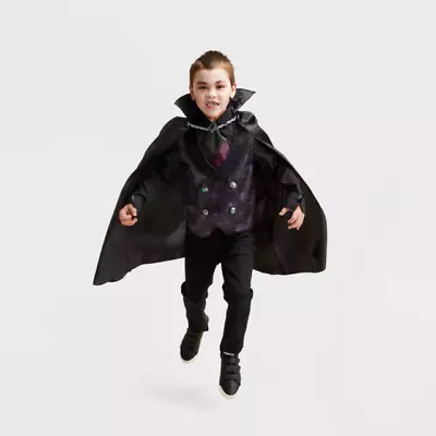 Hyde And Eek Kids Vampire Costume W/ Shirt Vest & Gloves NO CAPE Small 4-7 • $12.99