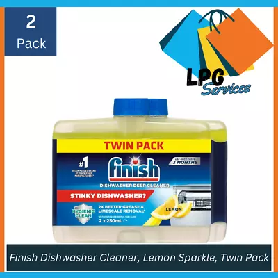 Finish Dishwasher Cleaner Lemon Sparkle Twin Pack 2x250ml NEW AU • $17.95