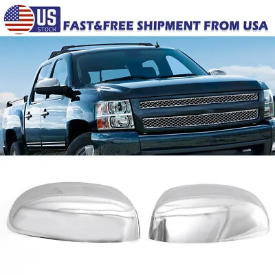 Full Chrome Mirror Cover Caps For Chevrolet Silverado GMC Sierra Yukon 2007~2013 • $23.99