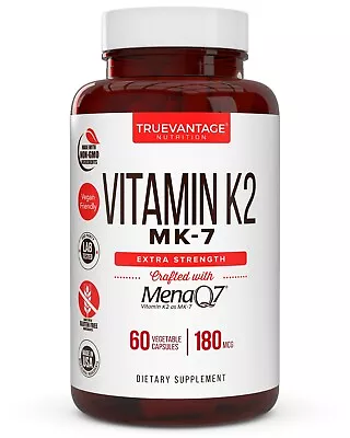 Vitamin K2 Supplement 180mcg -Vitamin K2 MK7 Supports Bone & Heart Health  • $21.99