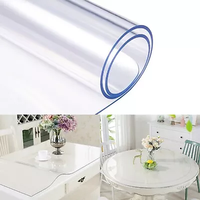 Transparent Plastic PVC Tablecloth Waterproof Protector Dining Clear Table Cover • $20.63