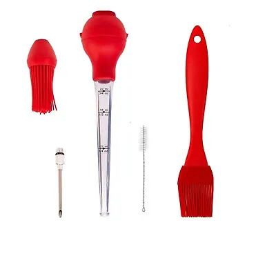 Set Of 2 Turkey Baster And Silicon Brush Meat Injector Syringe Needl Meat Baster • £9.99