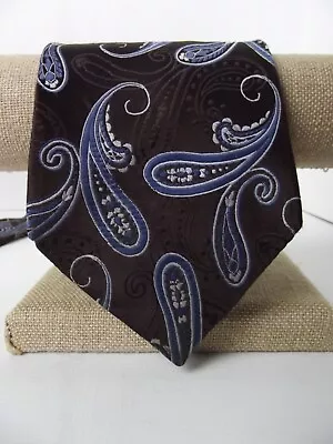 Van Heusen Necktie Dark Purple Blue Paisley Silk Men's Tie  Classic Neck Tie • $9.99