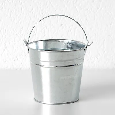 Set Of 3 Small Galvanised Metal Buckets Herb Plant Flower Pots Planters 800ml • £14