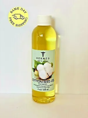 COTTON SEED OIL By HERMES WINTERIZED ORGANIC COLD PRESSED 4 Oz • $8.99