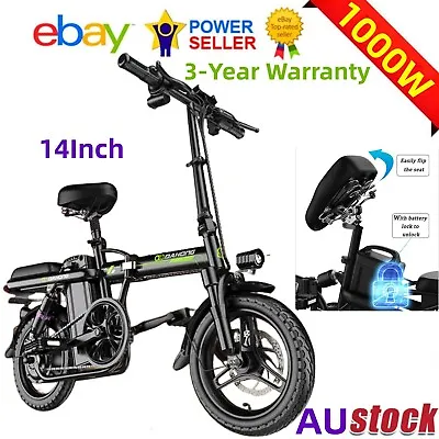 🚨Portable 1000W✔Motor Electric Bike Foldable Scooter 48V✔14 INCH Fold Bicycle • $739.75