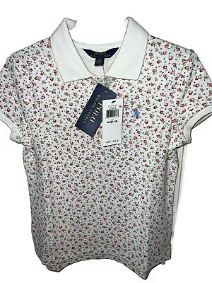Girls POLO RALPH LAUREN Size M(8-10) Floral Polo Top |RRP US$39.5| Brand New • $35.99