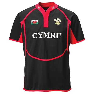 BLACK NEW COOLDRY Welsh Rugby Shirt Wales Cymru Sports Top 6 Nations • £20