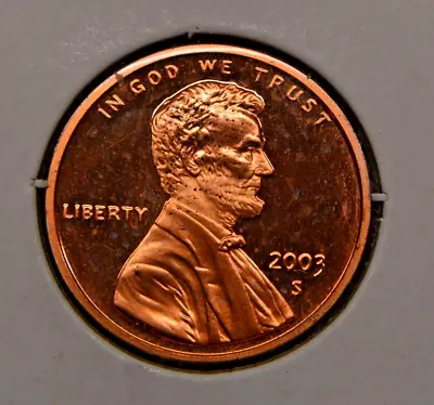 W32] US Lincoln Cent 2003-S Impaired Proof • $0.80