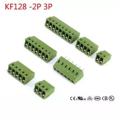 Terminal Connector KF128 2P 3P Pitch 5.0mm Screwed Block PCB 300V 10A  • $1.29