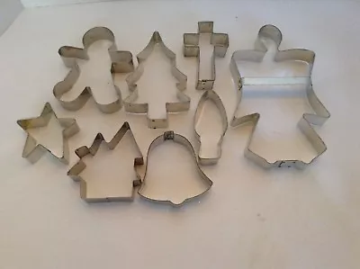 VTG Lot Of 13 Aluminum Cookie Cutters Misc Holiday Animals Mushroom Bone Square • $5.97