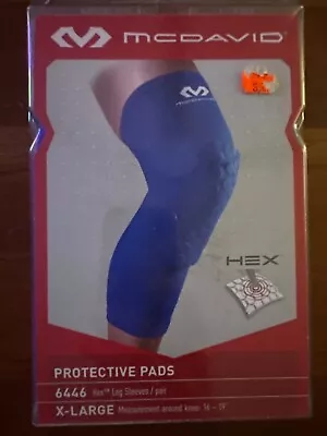 McDavid HEX Protective KNEE PADS Padded Leg SLEEVES Mens X-Large Royal PAIR • $20