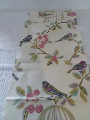 Heavy Oil Cloth. Cream With Birdcages And Birds. 105x30cms • £1.37