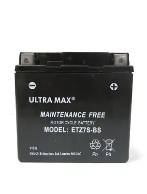 ULTRAMAX ETZ7S Westco Classic AGM Motorcycle Battery REPLACES YUASA YTZ7S • £22.99