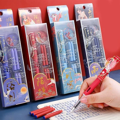 £4.07 • Buy Fountain Pen Replacable Ink Calligraphy Pen Set 0.38mm Pens Stationery-